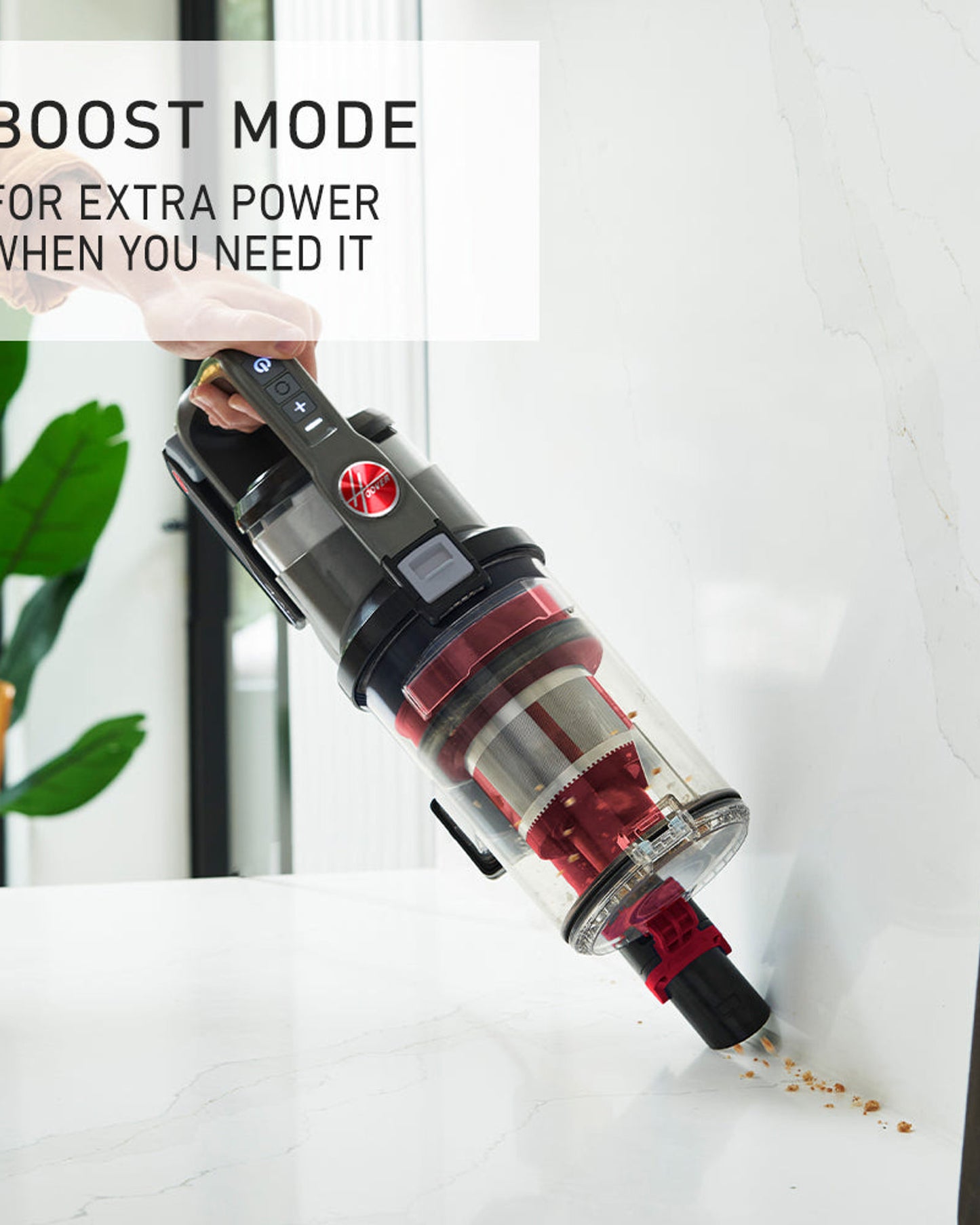 مكنسة كهربائية لاسلكية من هوفر، مكنسة كهربائية منزلية قوية مع وقت تشغيل 40 دقيقة، مكنسة يدوية للمنزل والسجاد والأرضيات الخشبية وشعر الحيوانات الأليفة، ضمان لمدة عامين، لون فضي - CLSV-VPME