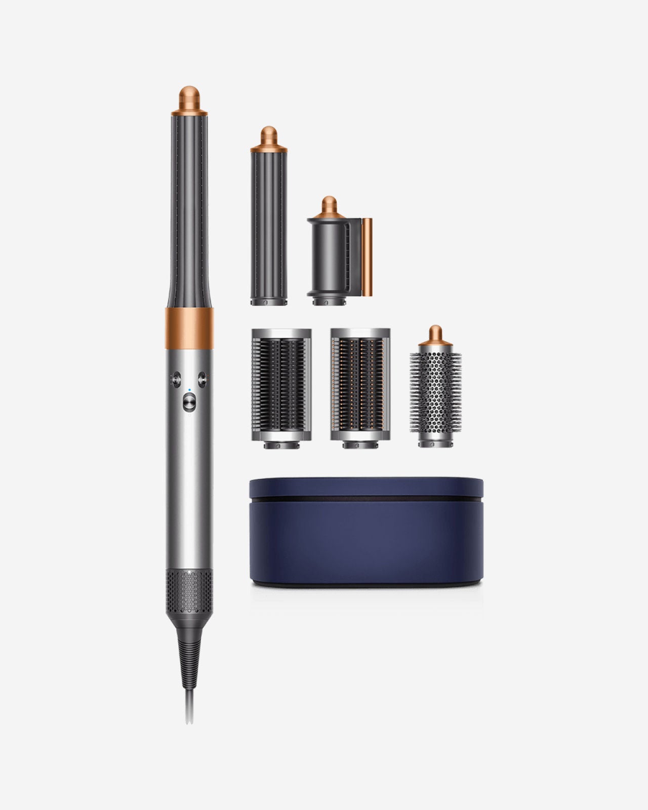 جهاز تصفيف الشعر متعدد الاستخدامات من دايسون إير راب، لون نيكل لامع ونحاس غني، للشعر الطويل الكامل