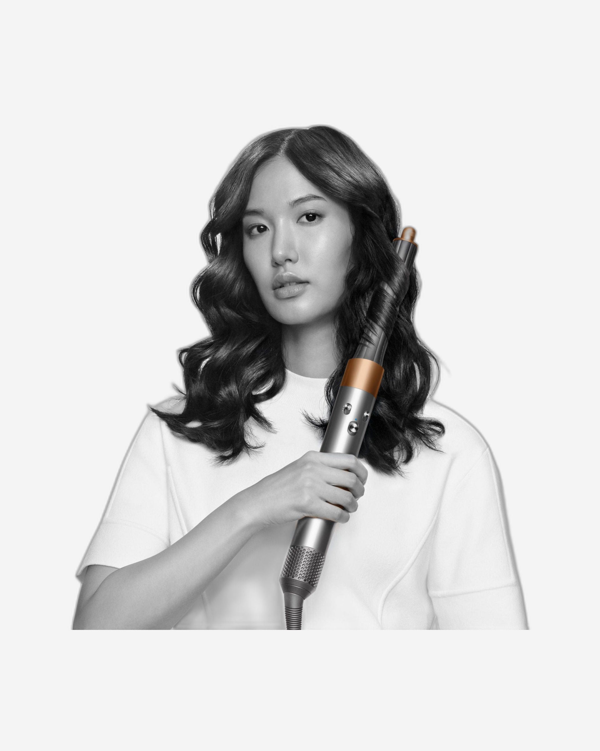 جهاز تصفيف الشعر متعدد الاستخدامات من دايسون إير راب، لون نيكل لامع ونحاس غني، للشعر الطويل الكامل