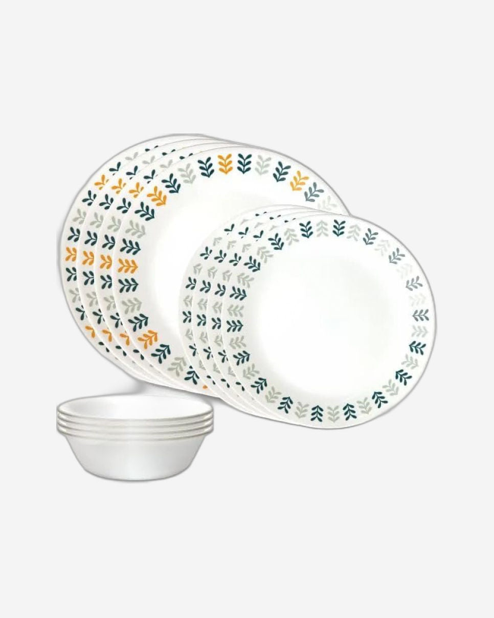 Corelle Anders 12-piece Dinnerware Set, Service for 4. (1150542) - Includes 4 x Dinner Plates, Side Plates & Bowls