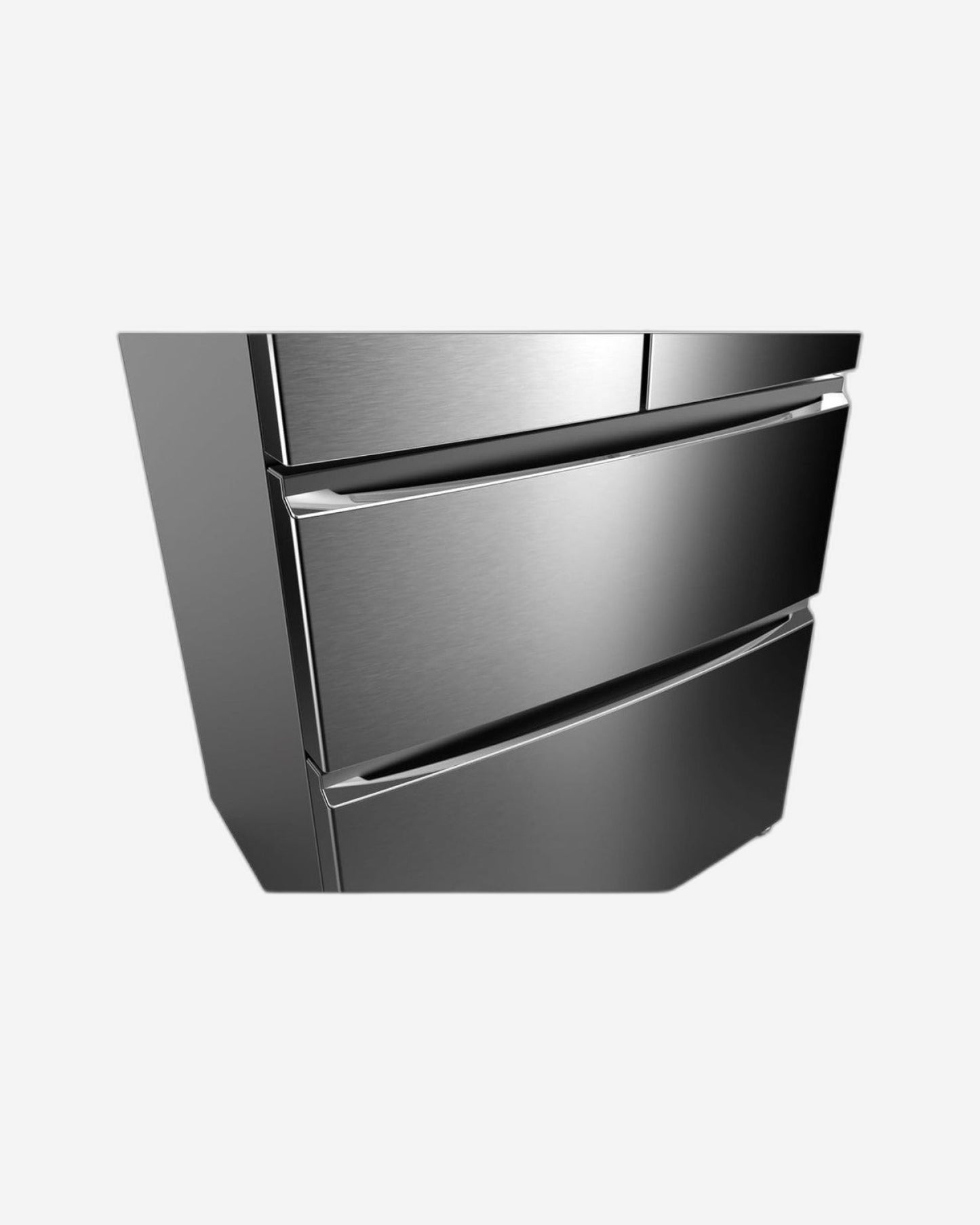 ثلاجة هوفر 670 لترًا بباب فرنسي، ضاغط عاكس، شاشة LED مع تحكم باللمس، درجان معدنيان منزلقان، ضمان 10 سنوات، لون فضي - HFD-K670-S