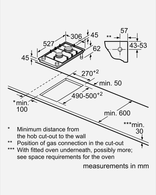 موقد غاز بوش دومينو ذو شعلتين من السيراميك