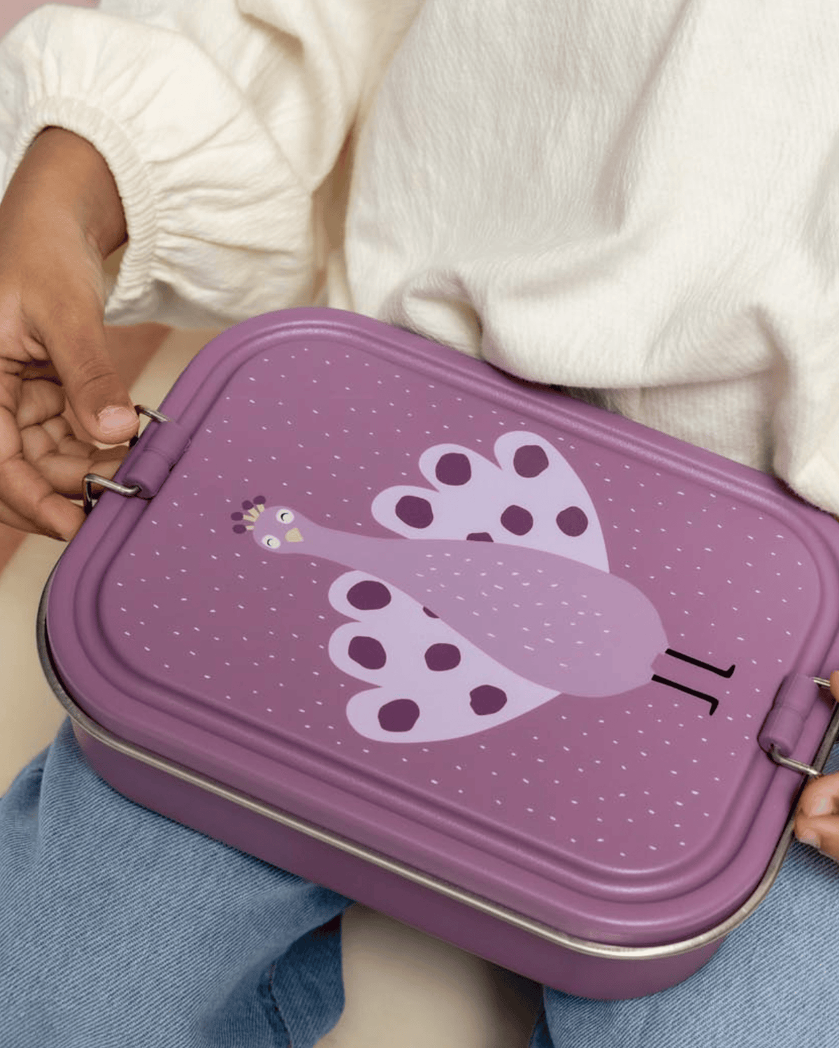 Trixie Stainless Steel Lunch Box Large - 2-Compartment - Mrs. Peacock