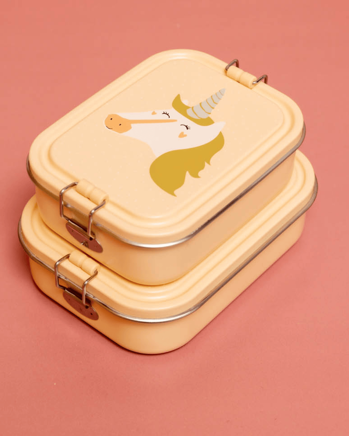 Trixie Stainless Steel Lunch Box Large - 2-Compartment - Mrs. Unicorn
