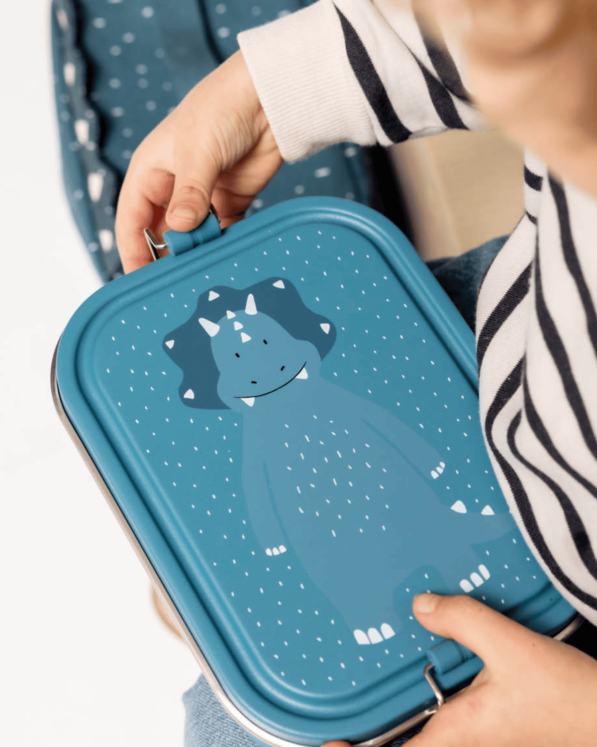 Trixie Stainless Steel Lunch Box Large - 2-Compartment - Mr. Triceratops