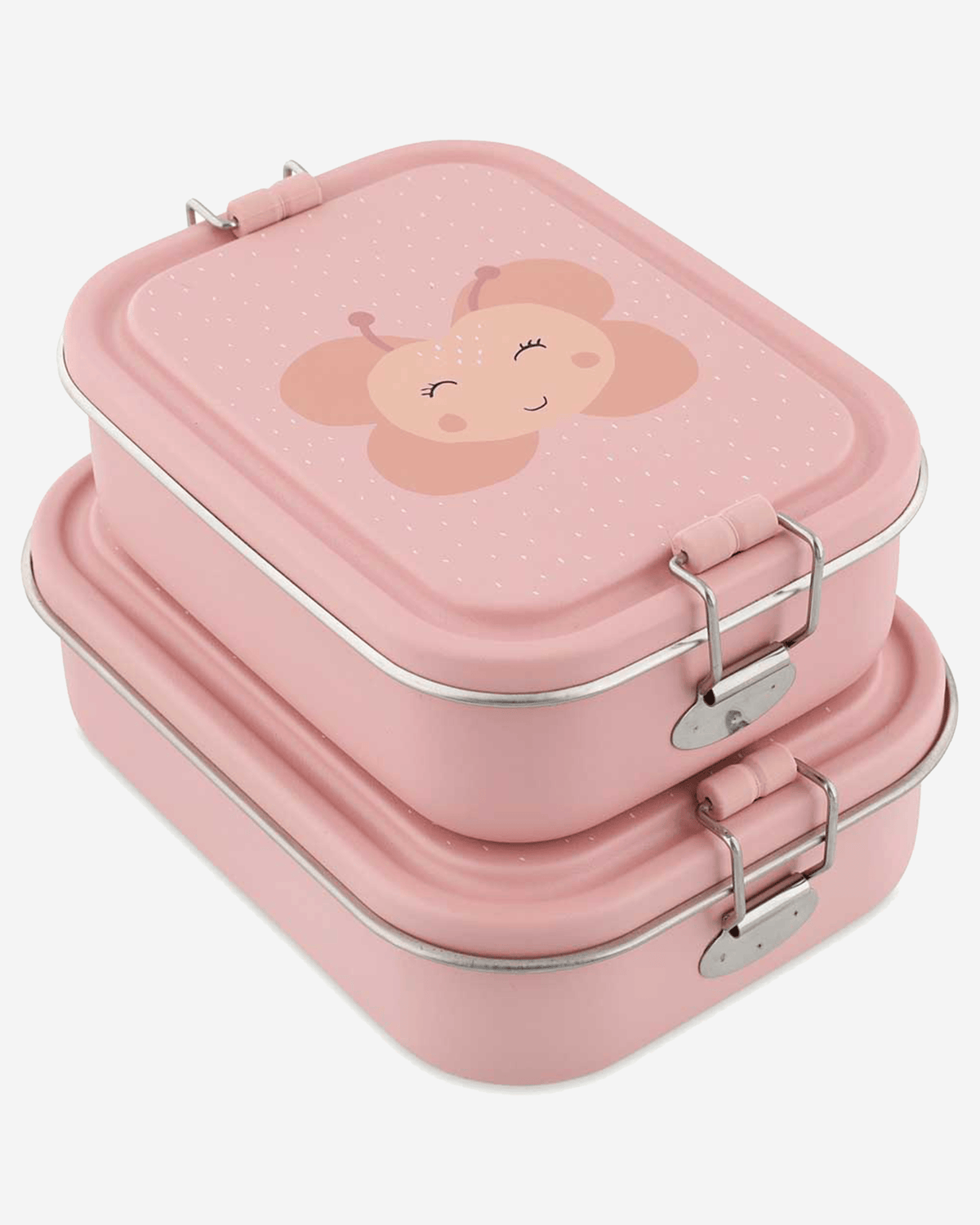Trixie Stainless Steel Lunch Box Large - 2-Compartment - Mrs. Butterfly