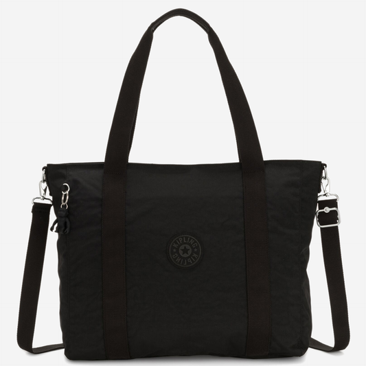 KIPLING Asseni Black Noir Large tote (Tote with Detachable Shoulder Strap) I5444-P39