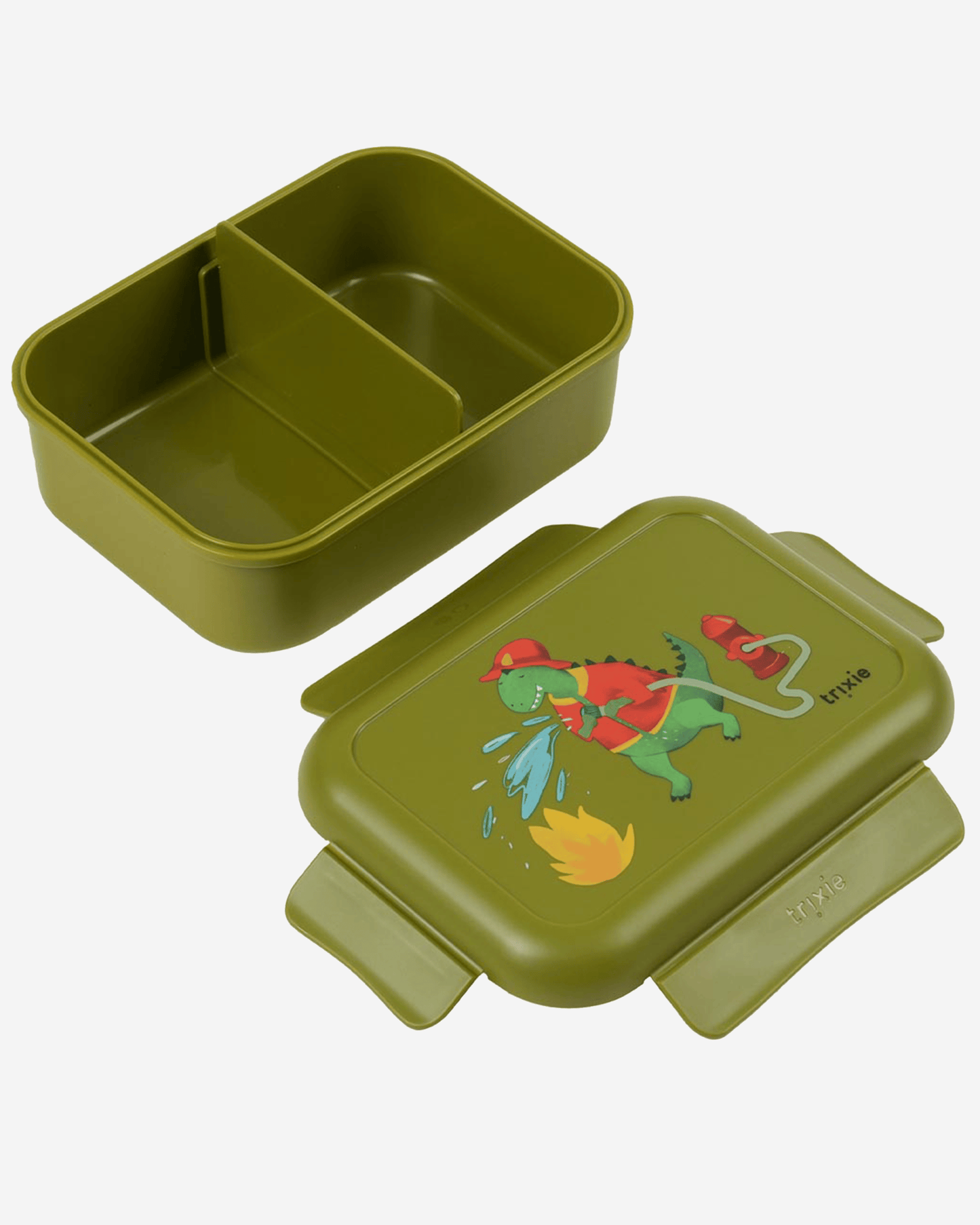 Trixie Lunch Box With Clips - Fireman Mr. Dino