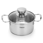 Fissman Cooking Pot with Glass Lid 14cm/0.9 LTR Stainless Steel