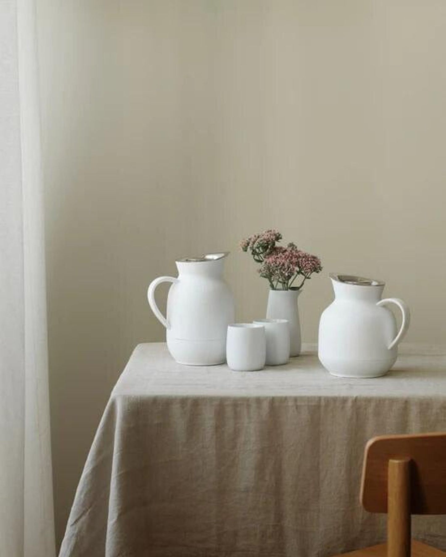 ستيلتون أمفورا إبريق قهوة مفرغ 1 لتر أبيض ناعم