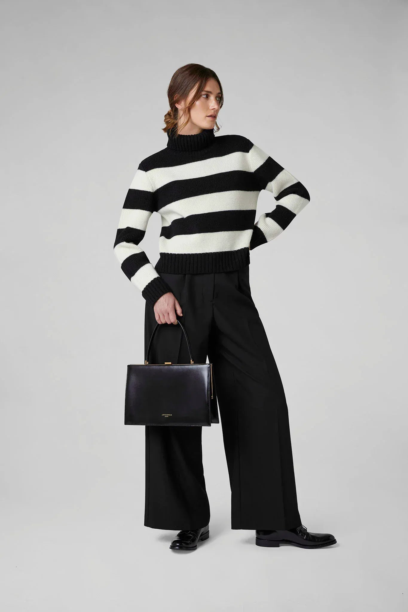 Gemma Chunky Roll Neck in Black