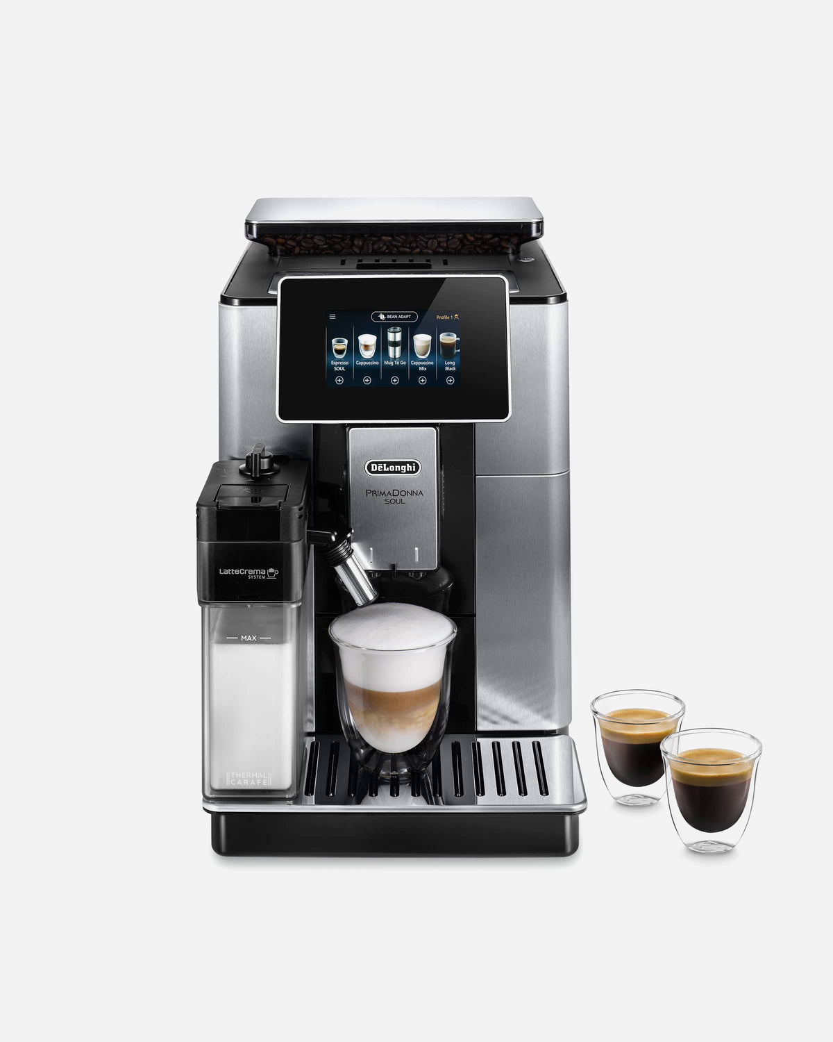 ماكينة قهوة بالحبوب ديلونجي بريمادونا سول، بأكثر من 20 وصفة قهوة – ECAM610.75.MB (معتمد من ESMA)