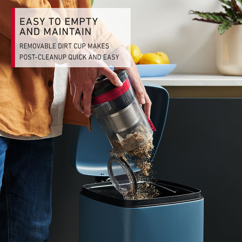 مكنسة كهربائية لاسلكية من هوفر، مكنسة كهربائية منزلية قوية مع وقت تشغيل 40 دقيقة، مكنسة يدوية للمنزل والسجاد والأرضيات الخشبية وشعر الحيوانات الأليفة، ضمان لمدة عامين، لون فضي - CLSV-VPME