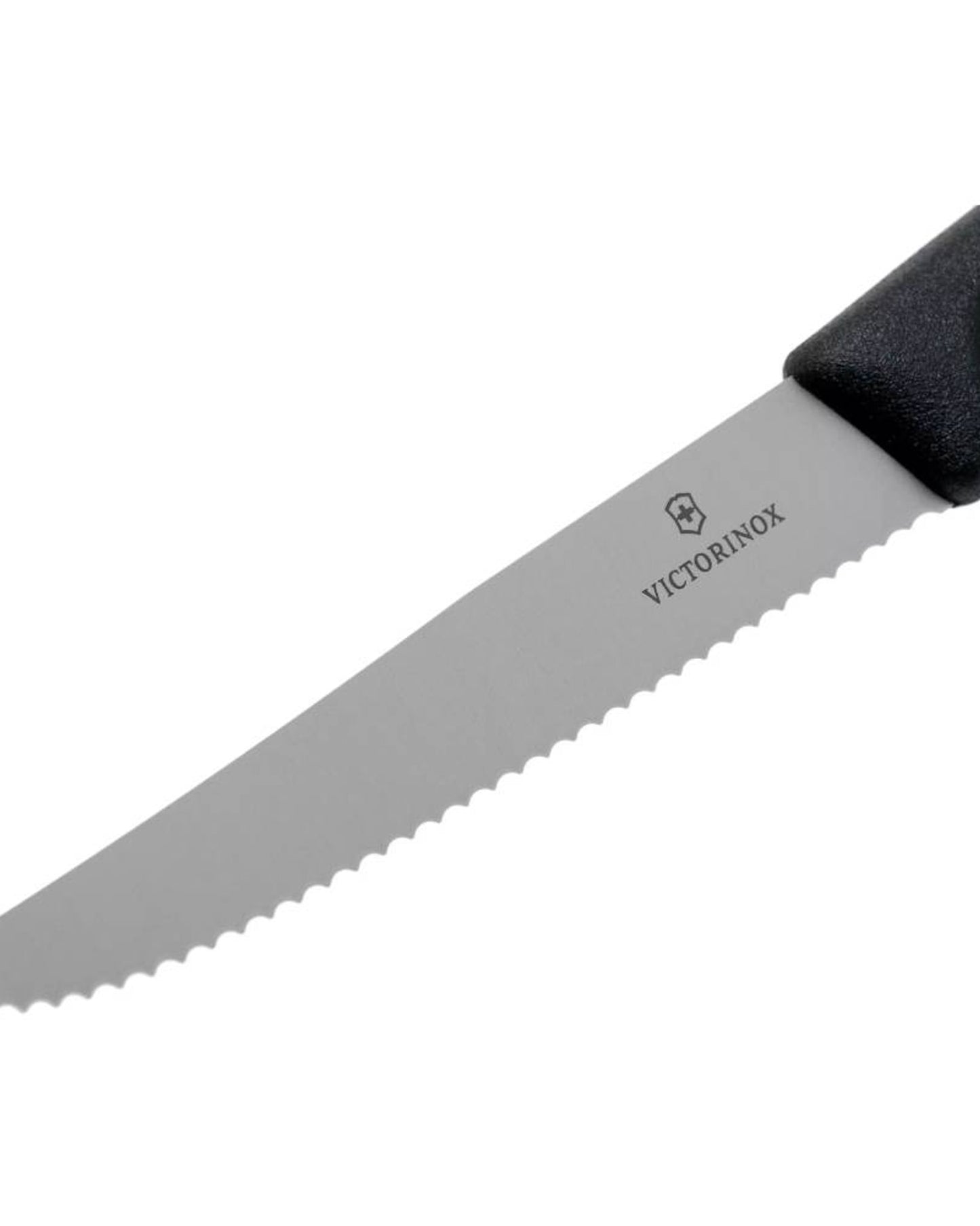 طقم سكاكين شرائح اللحم السويسرية الكلاسيكية من فيكتورينوكس، 6 قطع، 11 سم، أسود مموج - 6.7233.6