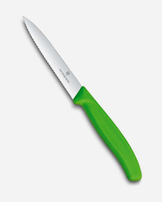 Victorinox Swiss Classic Paring Knife 10Cm Wavy Pointed Tip Green
