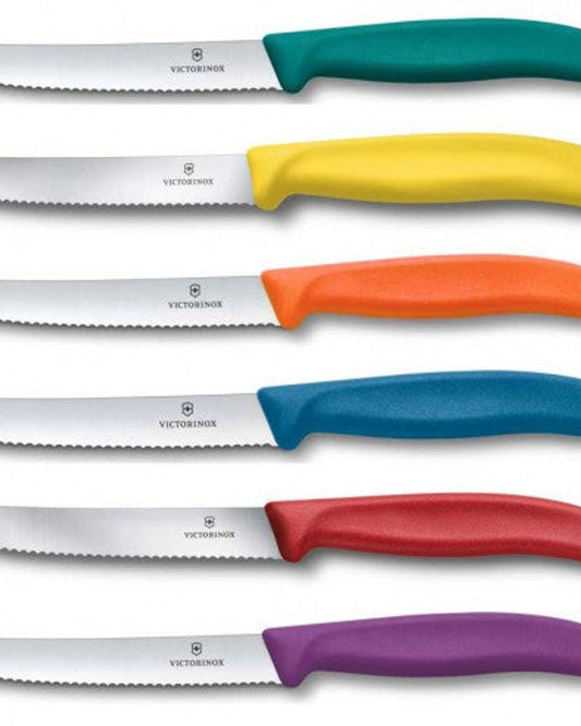 سكين فيكتورينوكس سويس كلاسيك للطماطم والمائدة، 6 قطع، 11 سم، صندوق مموج متنوع، 6.7836.6C1