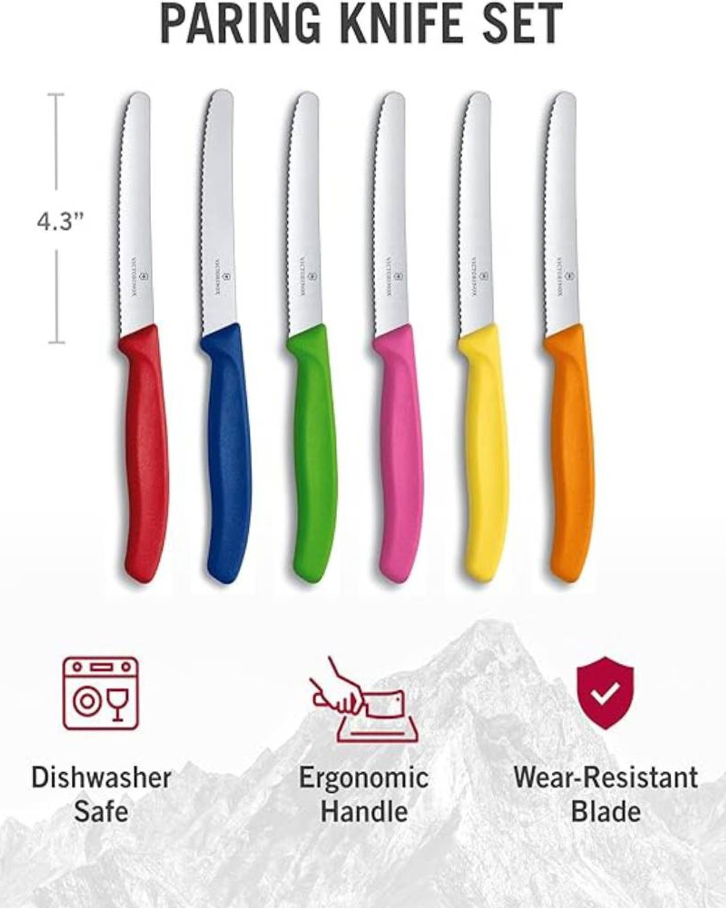 سكين فيكتورينوكس سويس كلاسيك للطماطم والمائدة، 6 قطع، 11 سم، صندوق هدايا مموج - 6.7839.6 جرام