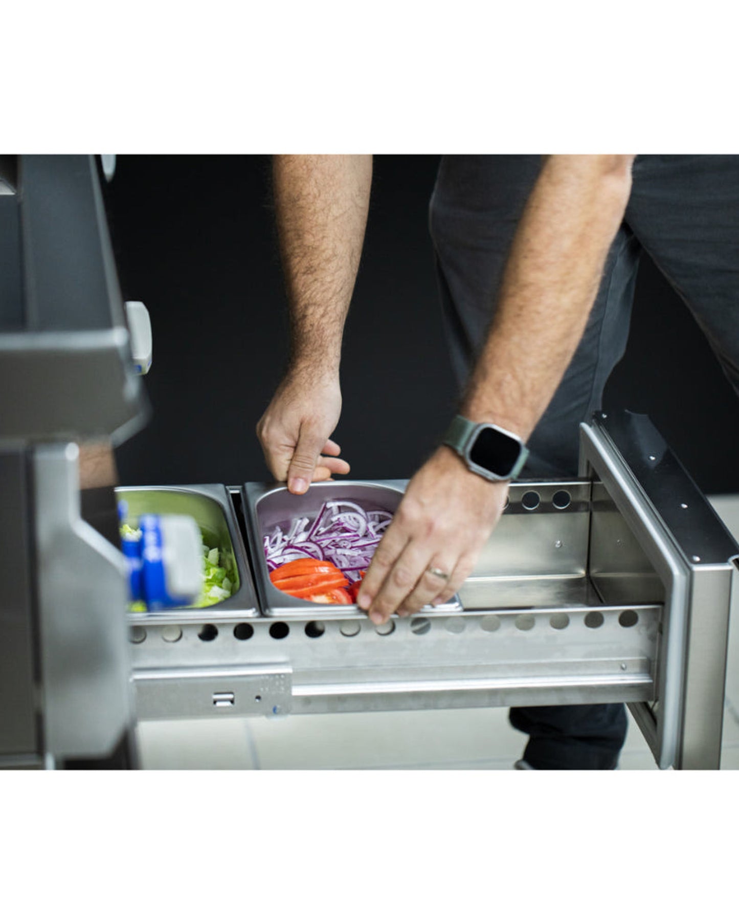 صينية طعام ترامونتينا GN 1/3 من الفولاذ المقاوم للصدأ بدون مقابض، عمق 65 مم - فولاذ 304