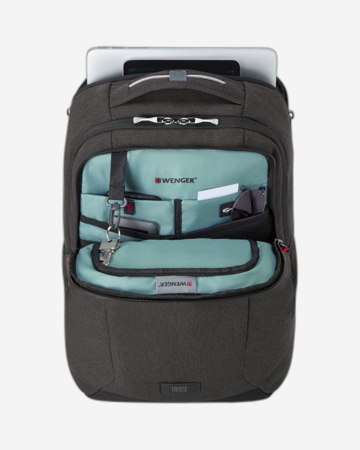 حقيبة ظهر Wenger Mx Professional للكمبيوتر المحمول مقاس 16 بوصة مع جيب للكمبيوتر اللوحي - رمادي - 611641