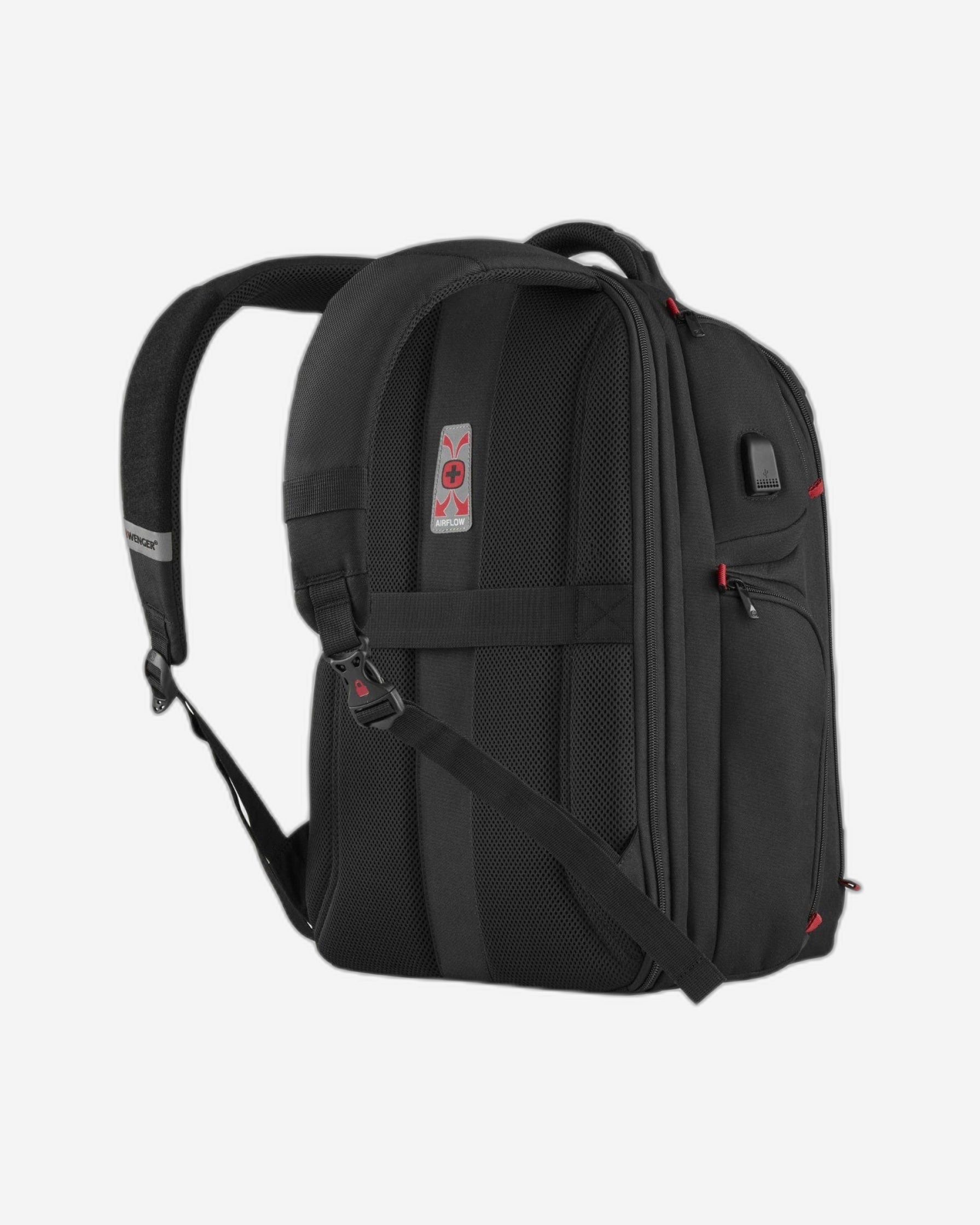 حقيبة ظهر وينجر تيك بلاير ون للألعاب مقاس 17.3 بوصة مع جيب للكمبيوتر اللوحي، لون أسود - 611650