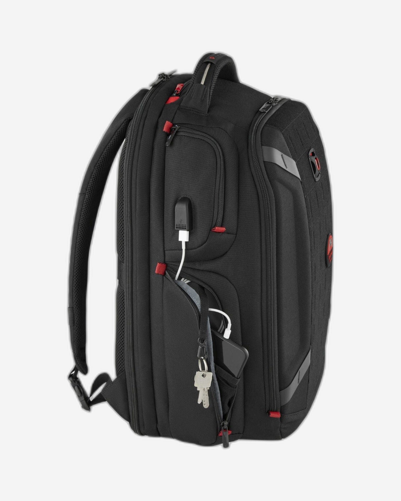 حقيبة ظهر وينجر تيك بلاير ون للألعاب مقاس 17.3 بوصة مع جيب للكمبيوتر اللوحي، لون أسود - 611650