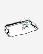 صينية ترامونتينا برازيل الكلاسيكية مستطيلة الشكل من الفولاذ المقاوم للصدأ بمقابض، مقاس 42×29 سم