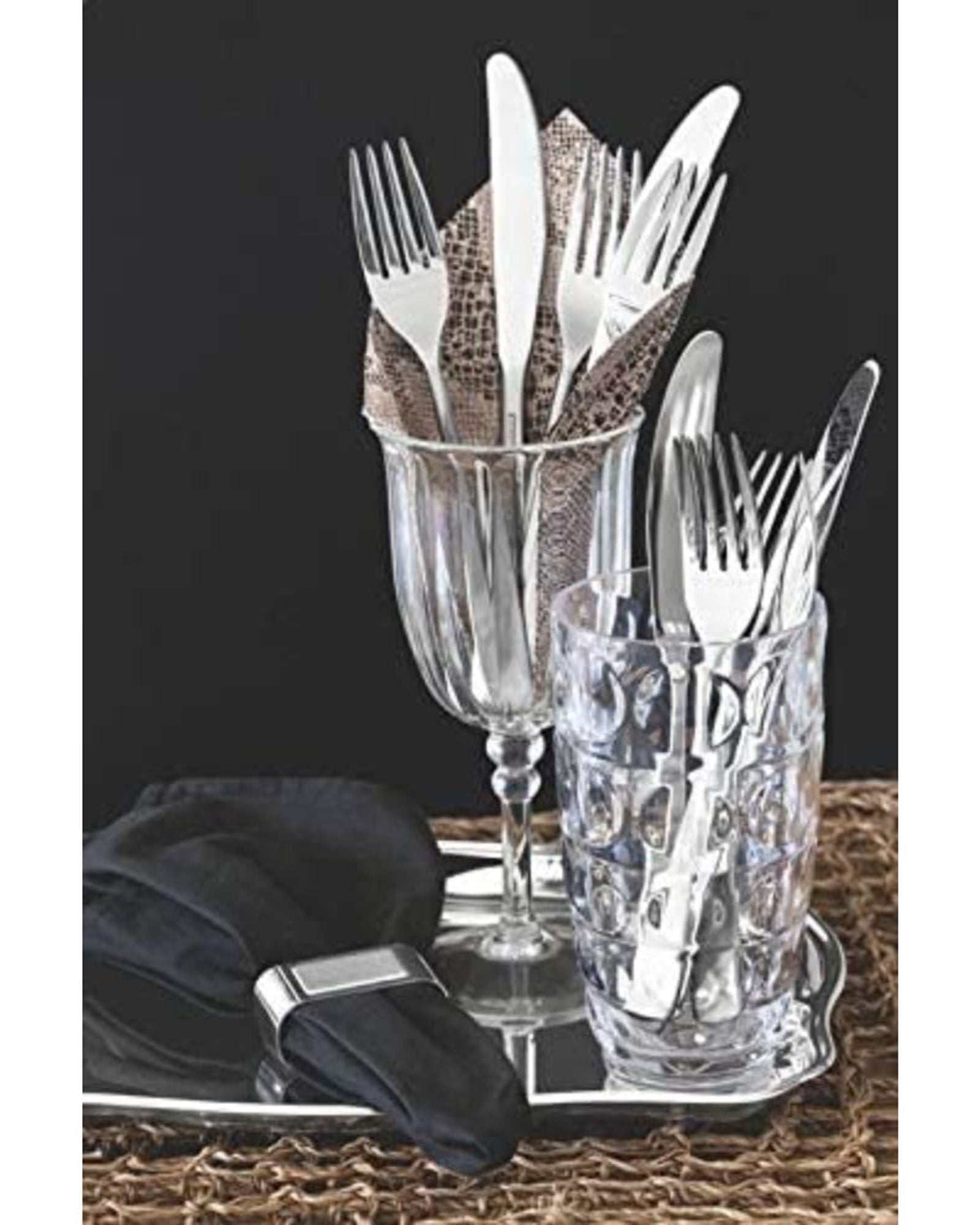 صينية ترامونتينا برازيل الكلاسيكية مستطيلة الشكل من الفولاذ المقاوم للصدأ بمقابض، مقاس 49×34 سم