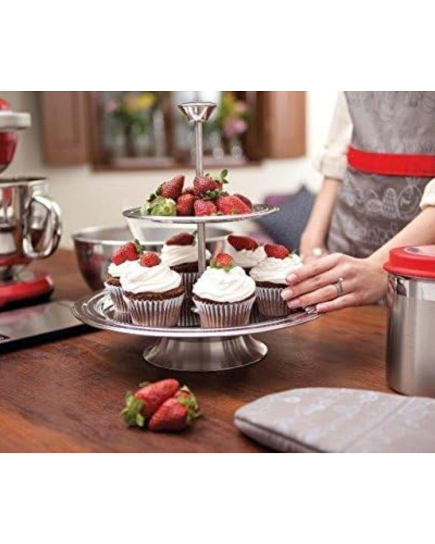 حامل حلوى ترامونتينا برازيل سيكلو من الفولاذ المقاوم للصدأ ذو طبقتين