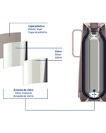ترمس ترامونتينا إكساتا بيج بلاستيكي مع بطانة زجاجية، 1 لتر