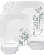 Corelle 16-Piece Square Amalie Dinnerware Set, Service for 4, (1148617)