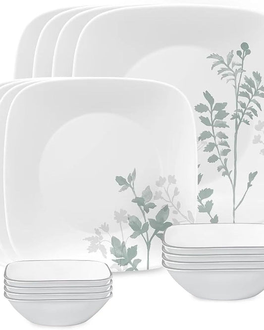 طقم أدوات مائدة كوريل أمالي مربع من 16 قطعة، خدمة لأربعة أشخاص، (1148617)