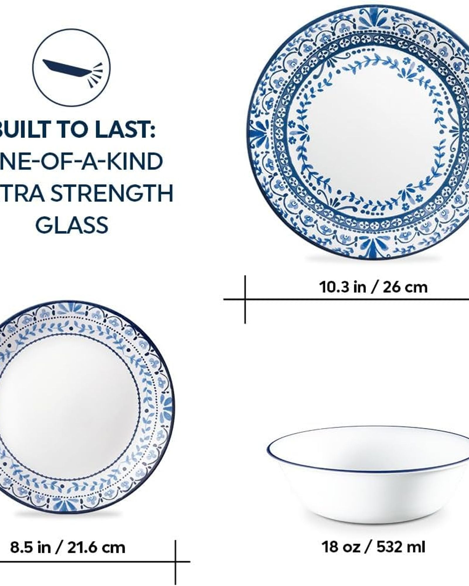 طقم عشاء كوريل بورتوفينو من 12 قطعة (1146924)