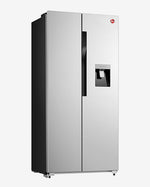 ثلاجة هوفر 532 لتر بتقنية العاكس، ذات بابين متجاورين، مزودة بموزع مياه