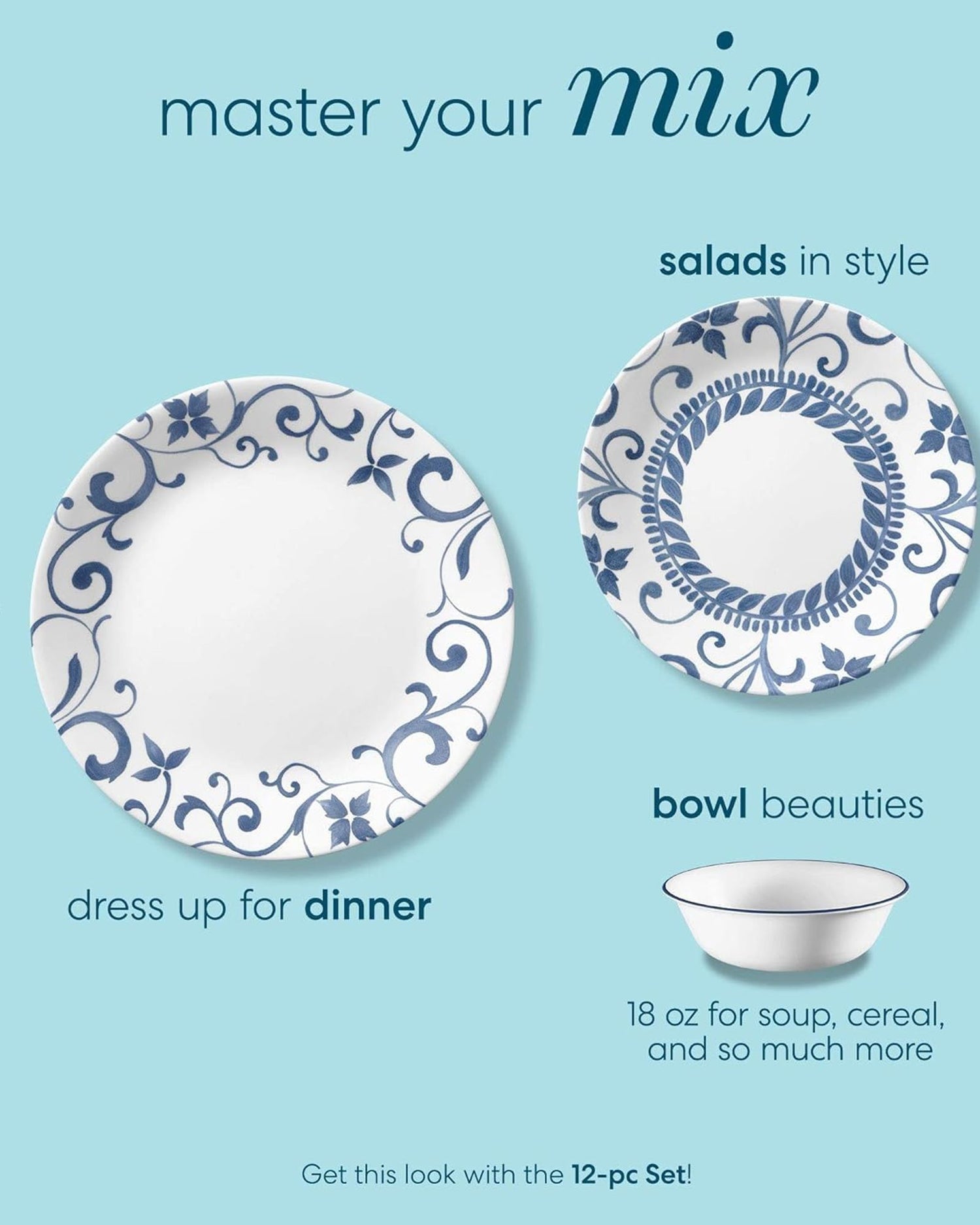 طقم أدوات مائدة كوريل المقاوم للكسر من مجموعة كلاسيك، ١٢ قطعة، أرتيميس ١×١٢ (١١٣٨٨٦١)