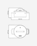 ترامونتينا برازيل أونا 16 سم 1.4 لتر طاجن ضحل من الفولاذ المقاوم للصدأ مع قاع ثلاثي الطبقات