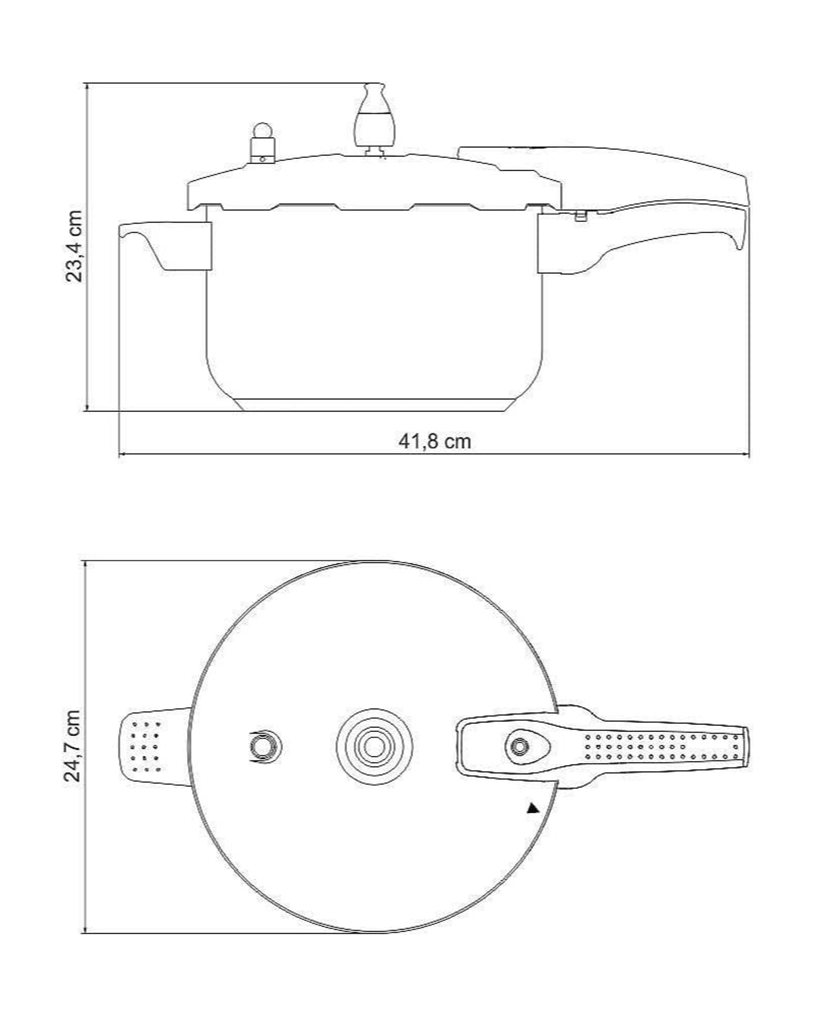 طنجرة ضغط ترامونتينا برازيل أليجرا 22 سم 6 لتر من الفولاذ المقاوم للصدأ مع قاعدة ثلاثية الطبقات