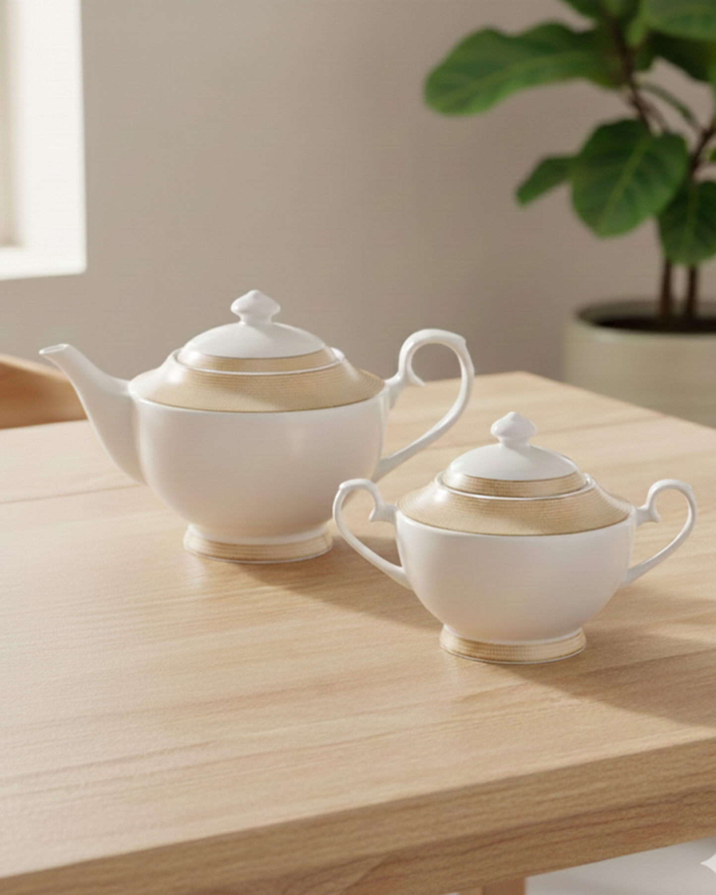 Fissman Porcelain Teapot & Sugar Bowl Set Versailles 1350ml + 500ml