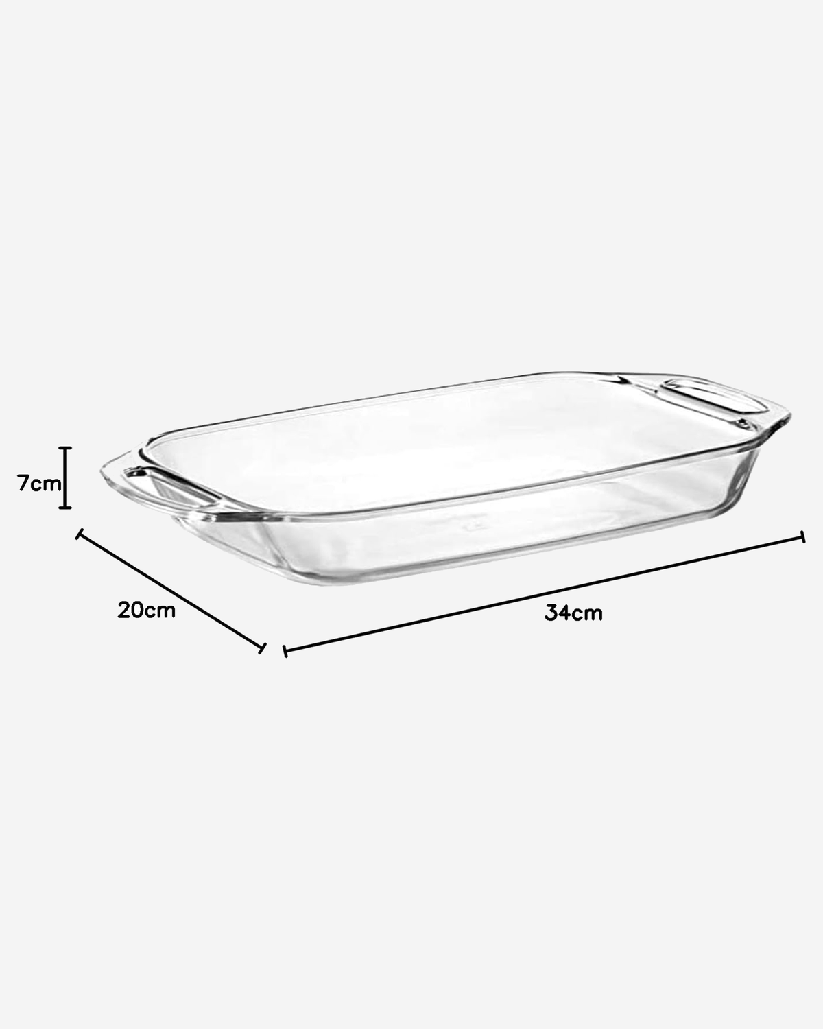 Marinex Rectangular Glass Roaster with Handles, Heat-Resistant, Oven-Safe, 2.7L