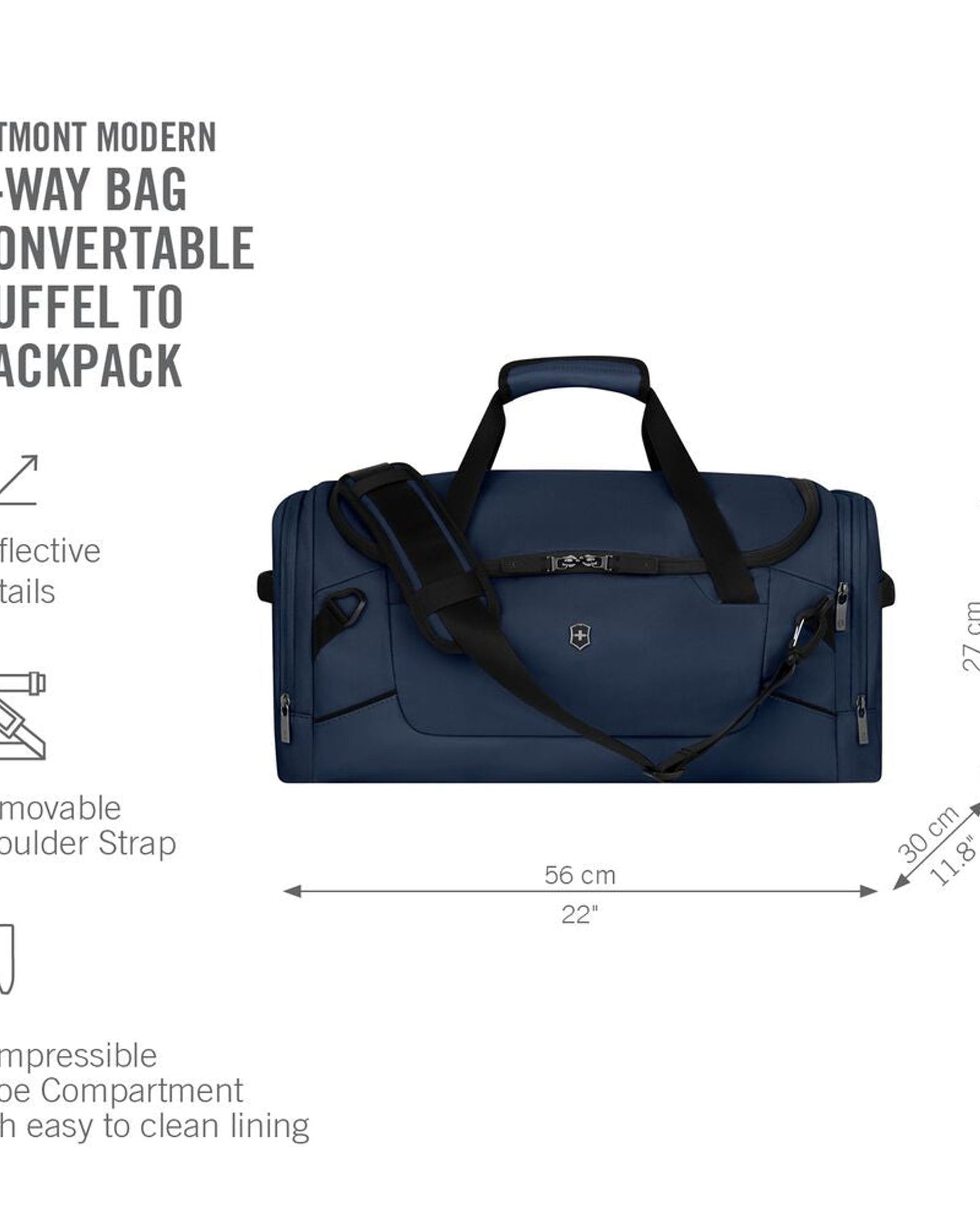 حقيبة فيكتورينوكس ألتمونت مودرن ثنائية الاستخدام (حقيبة سفر/حقيبة ظهر) - أسود