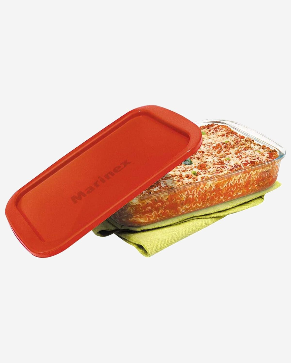 Marinex Large Rectangular Glass Roaster with Plastic Lid, Heat-Resistant, Oven-Safe, 2.9L
