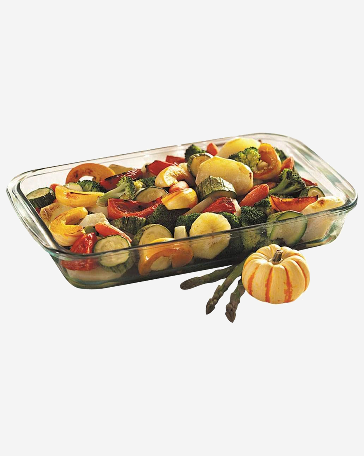 Marinex Large Rectangular Glass Roaster with Plastic Lid, Heat-Resistant, Oven-Safe, 2.9L