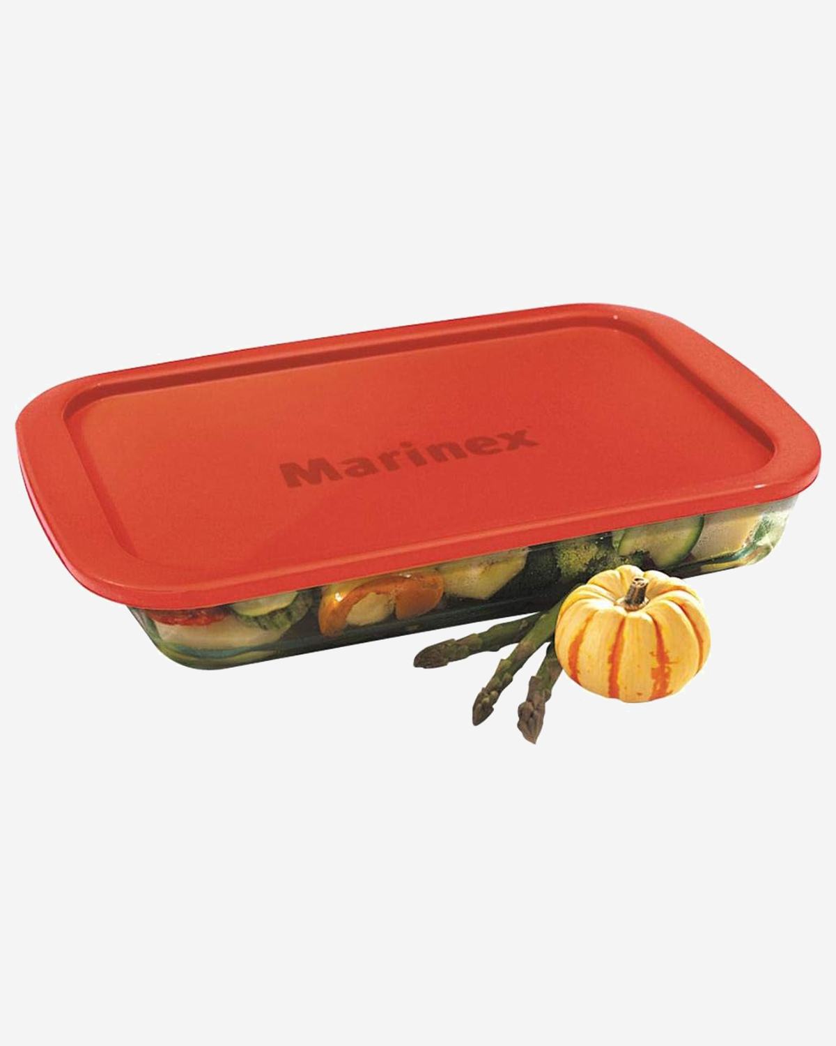 Marinex Large Rectangular Glass Roaster with Plastic Lid, Heat-Resistant, Oven-Safe, 2.9L