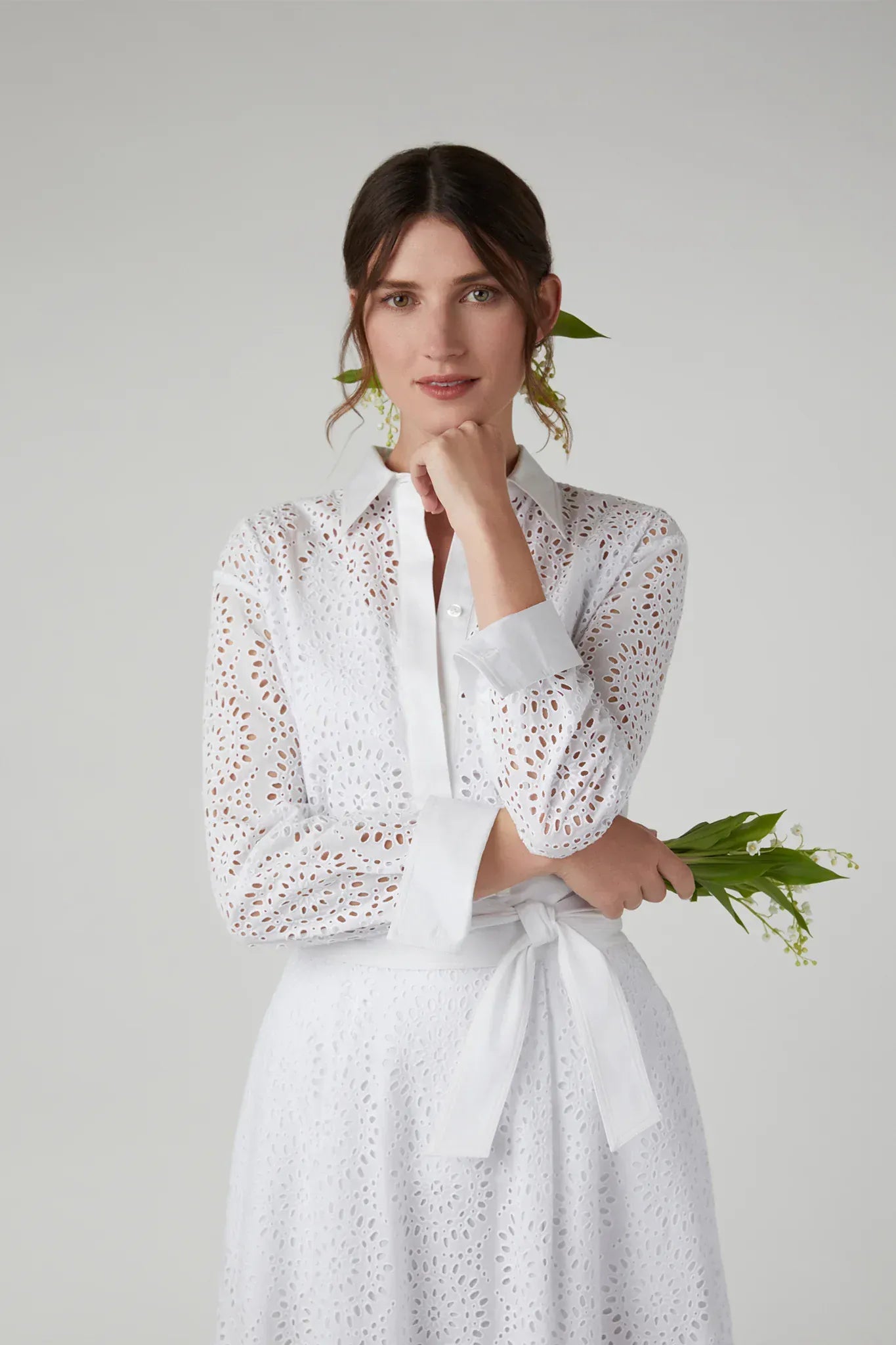 Felicia Broderie Maxi Skirt in White