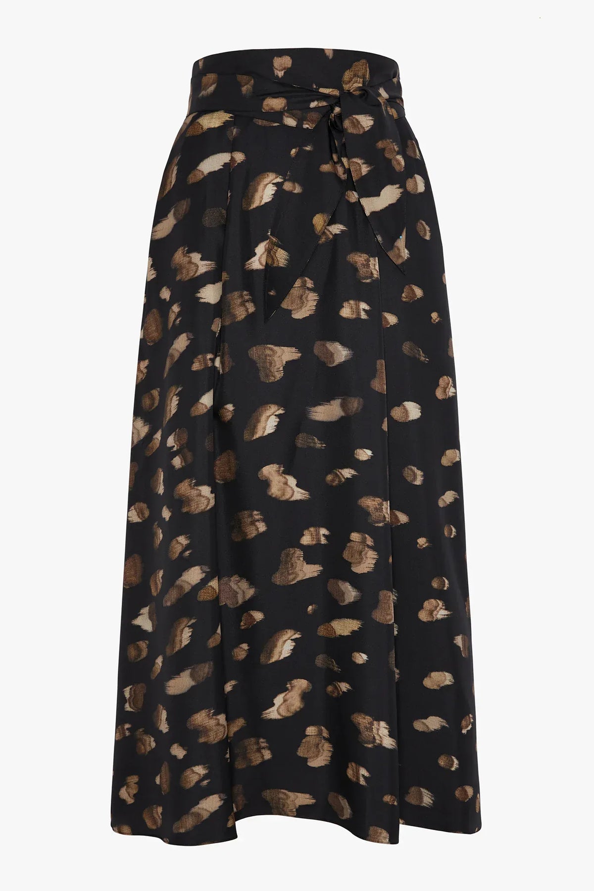 Isabella Silk Twill Printed Maxi Skirt in Purple