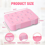 صندوق غداء من لحاء الخيزران بطبعة قلعة راقصة باليه وردية اللون