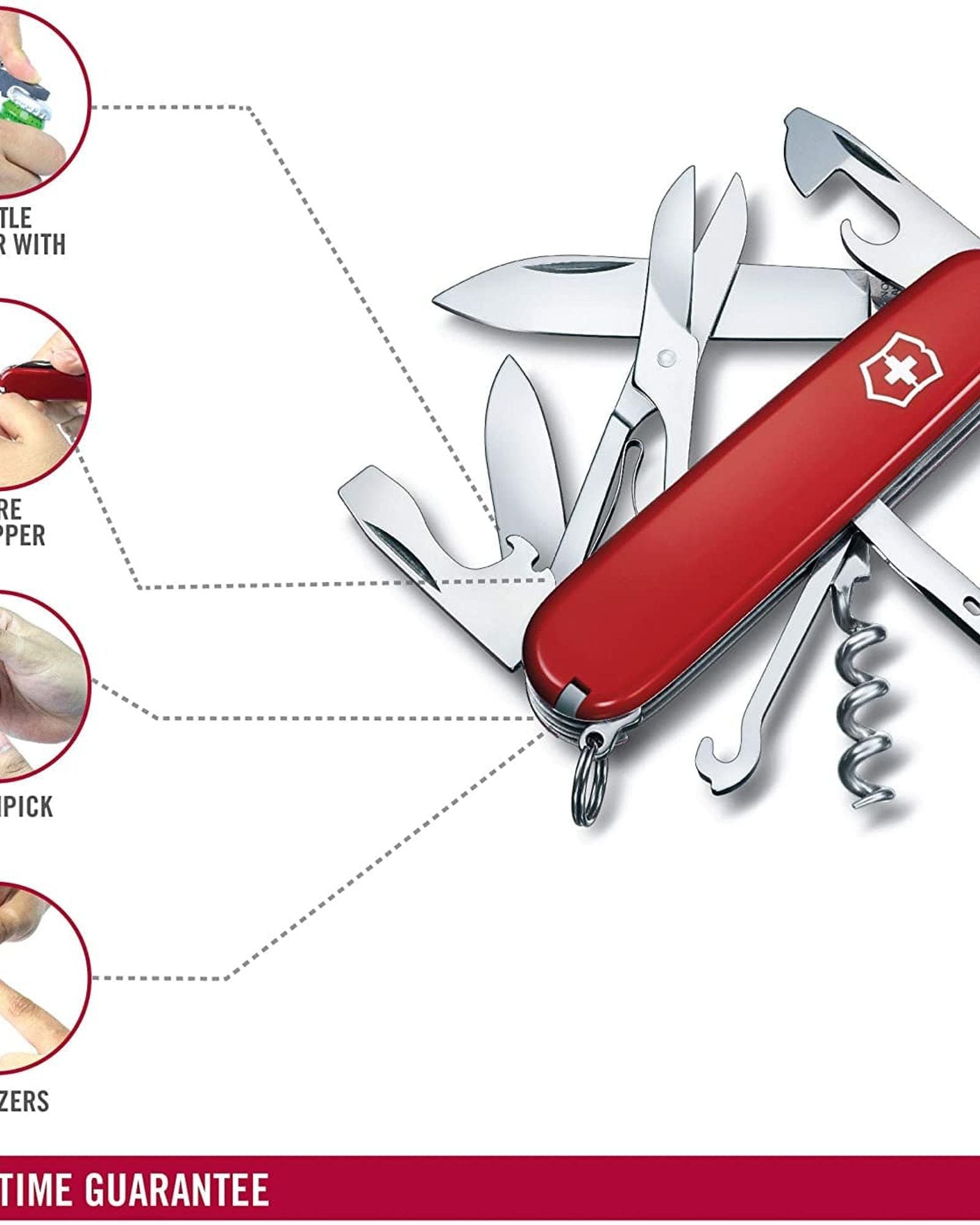 ساعة فيكتورينوكس سويس آرمي كلايمبر 91 مم حمراء مزودة بـ 14 وظيفة - 1.3703/B1