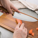 مجموعة أدوات الشواء من فيسمان، 3 قطع، لوح تقطيع من خشب الأكاسيا من الفولاذ المقاوم للصدأ، سكين طاهٍ 8 بوصات، شوكة لتقطيع اللحوم