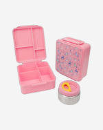 Bamboo Bark Lunch Box Pink Large Unicorn Print