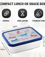 صندوق غداء من الفولاذ بتصميم جلد النمر من لحاء الخيزران