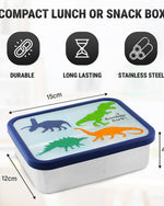 صندوق غداء من الفولاذ على شكل ديناصور من لحاء الخيزران